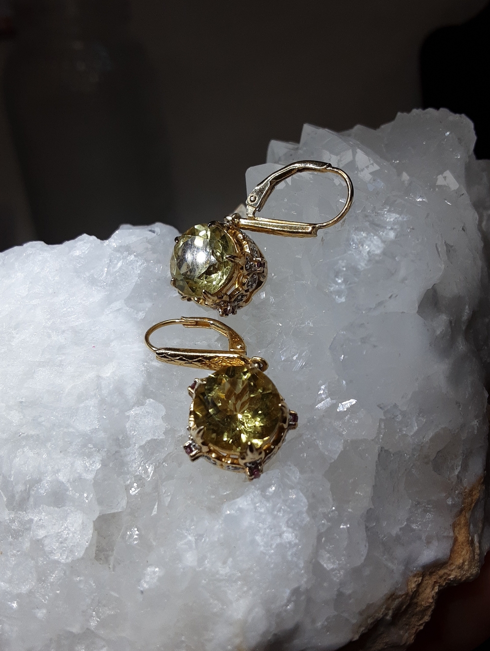 925 Genuine Gemstone Drop Earrings. - Picture 2 of 3
